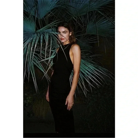 NWT Zara Black Midi Ribbed Dress - Picture 7 of 7